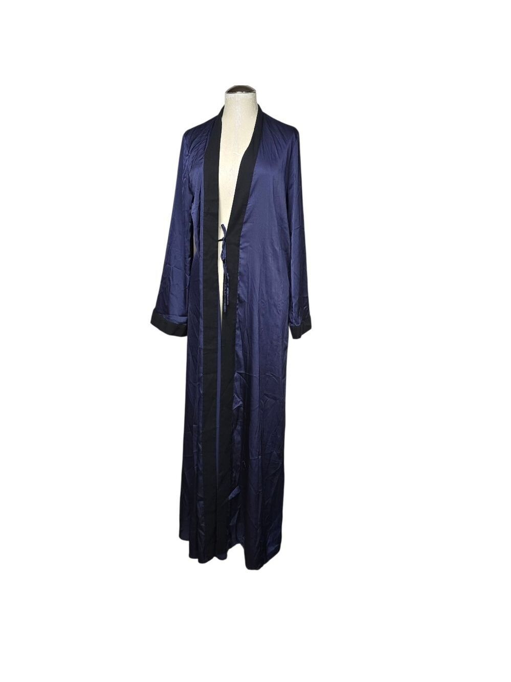 Savage X Fenty Blue Black Maxi Lightweight Robe XS/SM